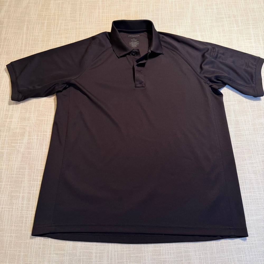 Propper Mens Black Snag-Free Performance Polo Tactical Short Sleeve Shirt Large